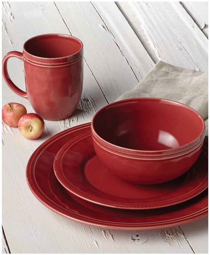 Rachael Ray Cucina Cranberry Red 16-Pc. Set, Service for 4